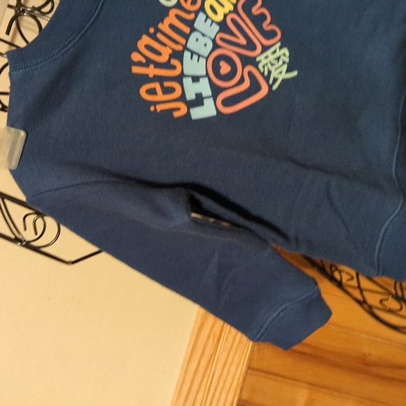Kohl's Love Te Amo Liebe Jetaime Sweatshirt Baby 18 Months M So Soft Blue NEW - Picture 8 of 13